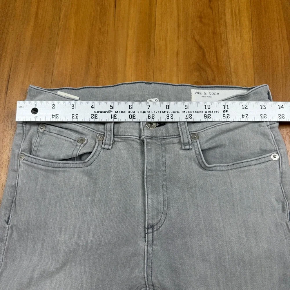 Rag & Bone Ankle‎ Skinny Jeans Burmese Gray Raw Hem W1526K120BUR Size 28